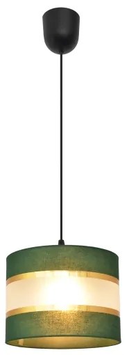 Lustră pe cablu HELEN 1xE27/15W/230V d. 20 cm verde/auriu