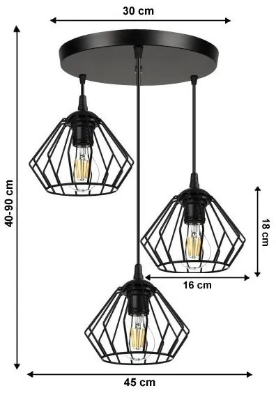 lustră pe cablu CEED 3xE27/60W/230V