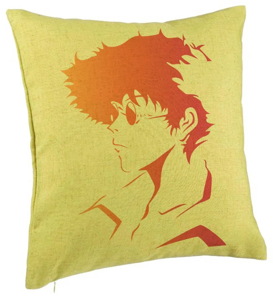 Perna Decorativa cu Cowboy Bebop 2, 40x40 cm, Verde, Husa Detasabila, Burduf