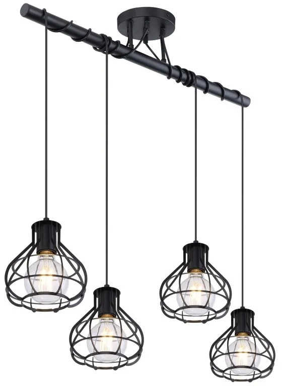 Lustra cu 4 pendule design modern Clastra negru 15388-4D GL