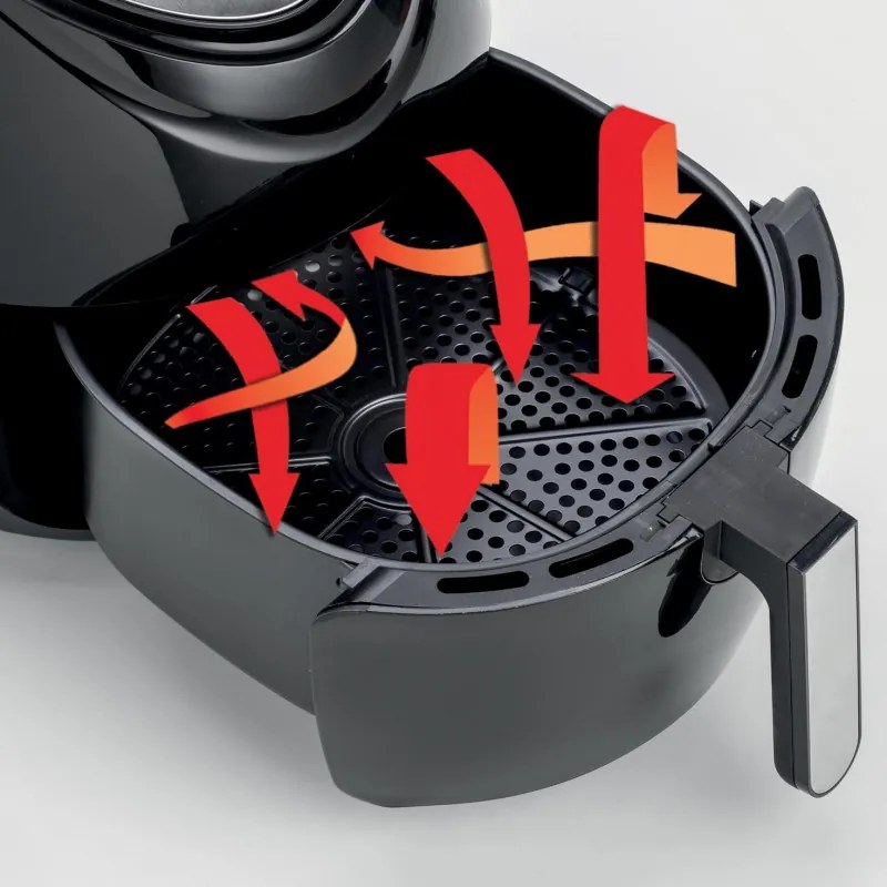 Friteuza cu aer cald Ariete AIRY FRYER XXL 4618/00, 1800W, 5.5L, 7 programe, Timer, Display LCD tactil, Negru