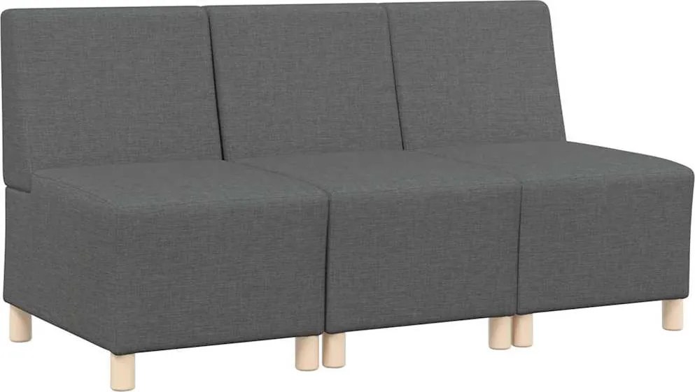 vidaXL Unitate Sofa Modulară Fără Brațe 3 pcs Gri închis