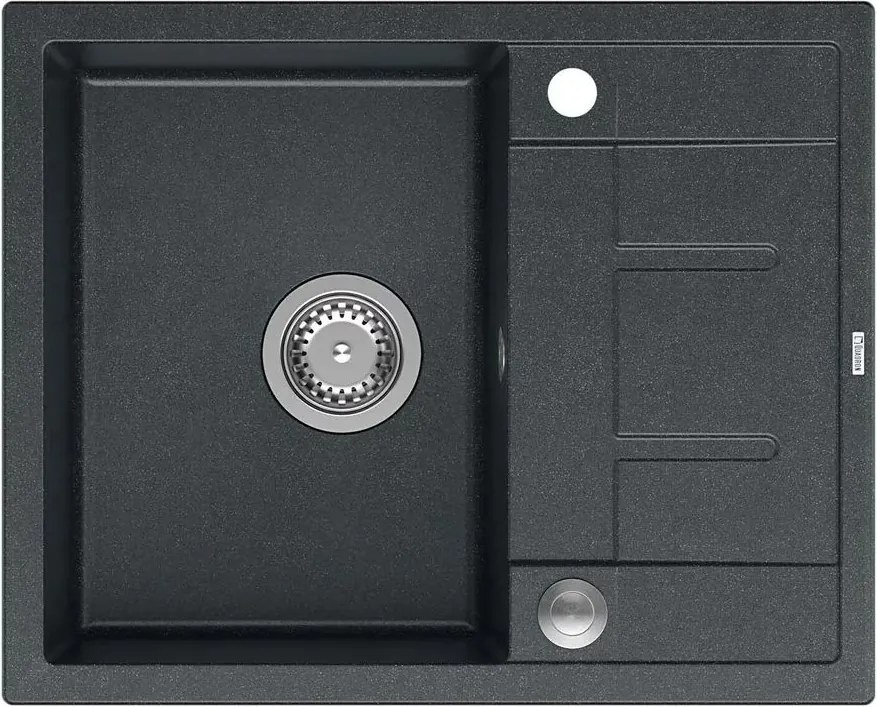 Chiuveta compozit incastrata Quadron Unique Morgan 116 negru - inox 62x50 cm