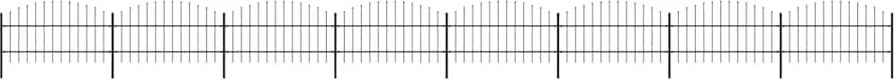 vidaXL Gard de grădină cu vârf tip suliță din oțel 1426x100 cm, negru