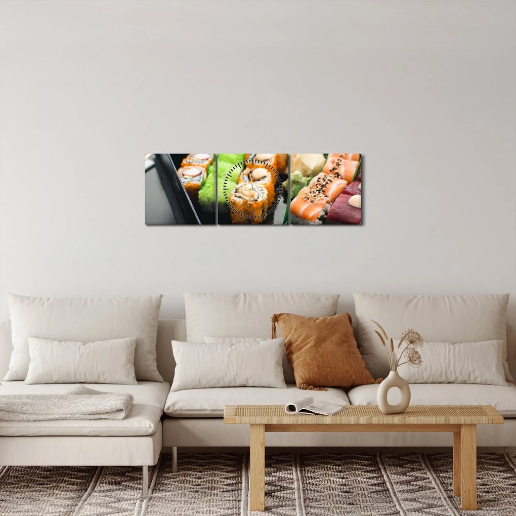 Tablou - Sushi (cu ceas) (90x30 cm)