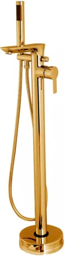 Baterie cada - dus freestanding Invena Glamour auriu lucios