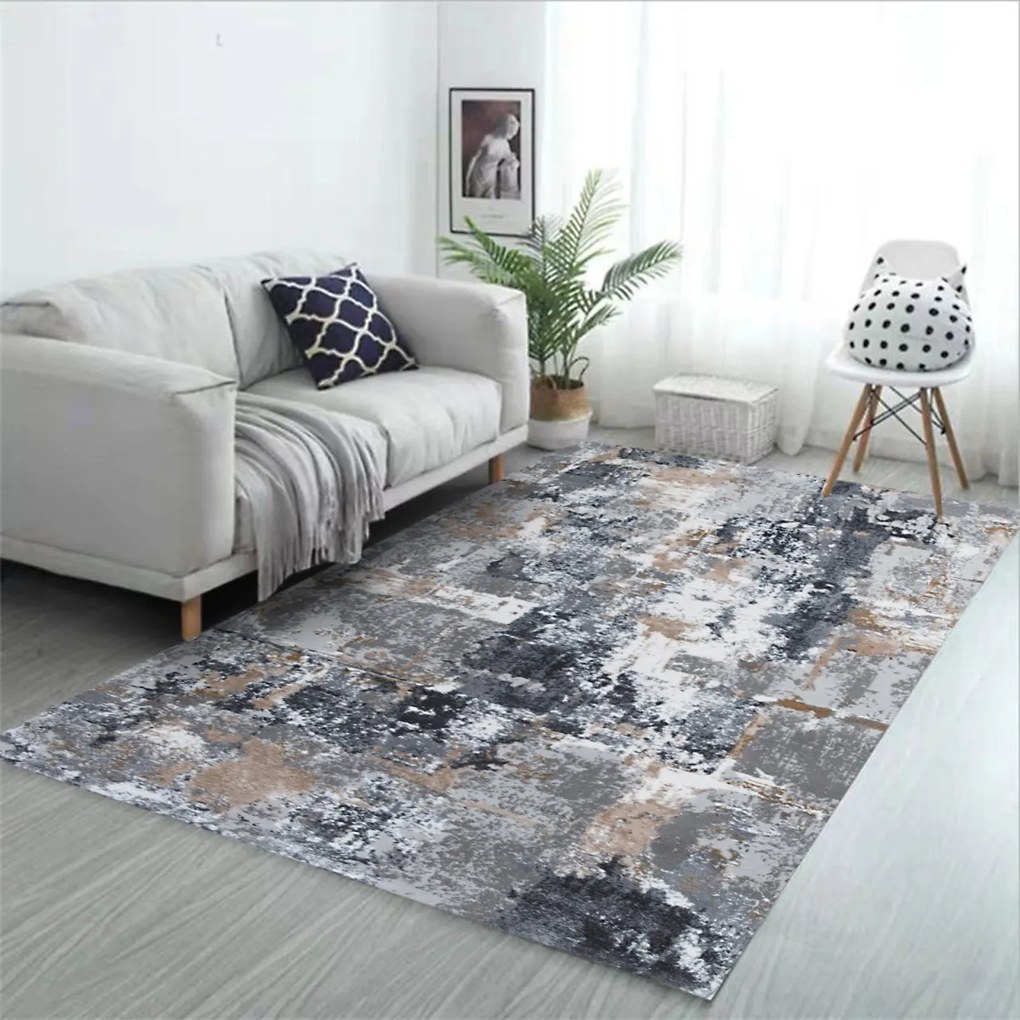Covor Modern Living, Dormitor Dreptunghiular Hera Lux TZ16BHBY Gri (Alege dimensiunea: 60 x 130)