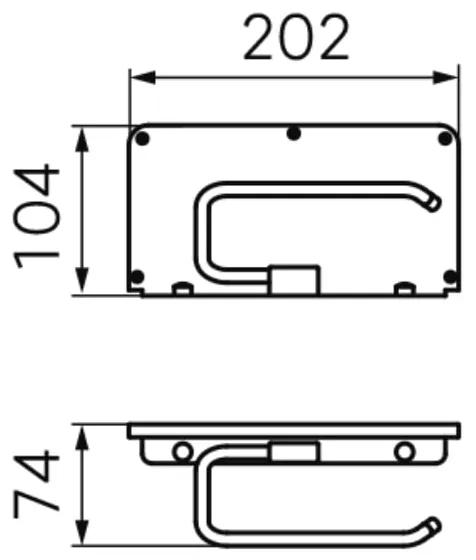 Suport hartie igienica cu polita FDesign Merida, negru-aur roz - FDSFD6-MRD10-25
