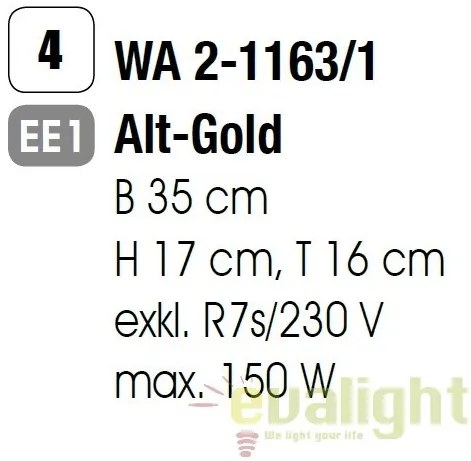 Aplica de perete Beato WA 2-1163/1 alt-gold OR