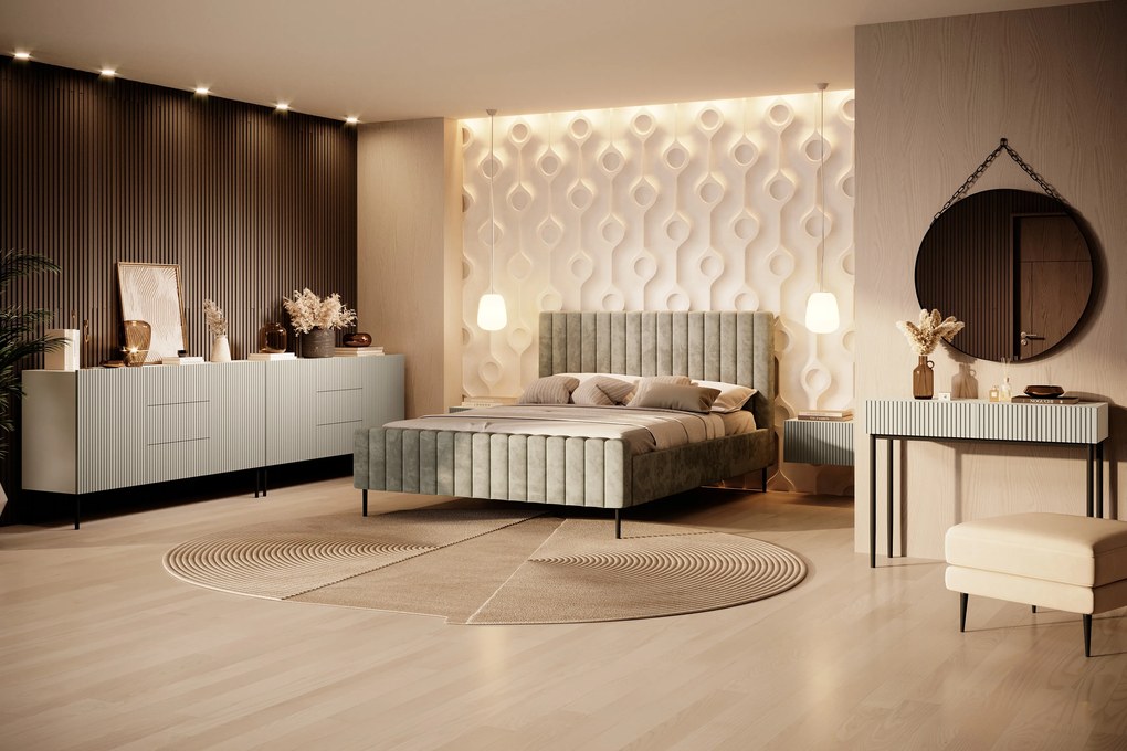 Masa de toaletă cu sertare Nicole 100 cm - cașmir / picioare negre