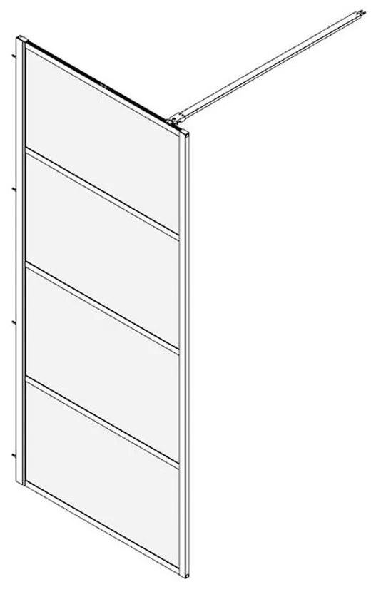 Paravan dus sticla securizata walk-in 100x200 cm negru Mediterraneo Black 4 1000x2000 mm