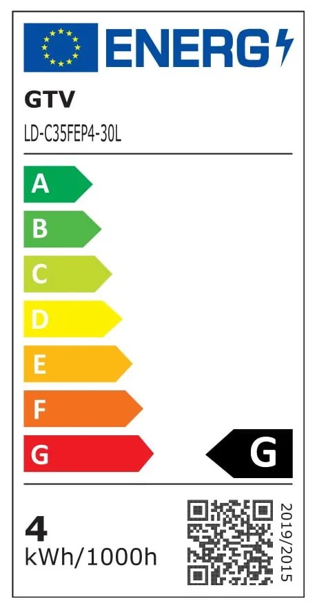 Bec cu filament E14, cu lumină albă caldă 4 W – GTV