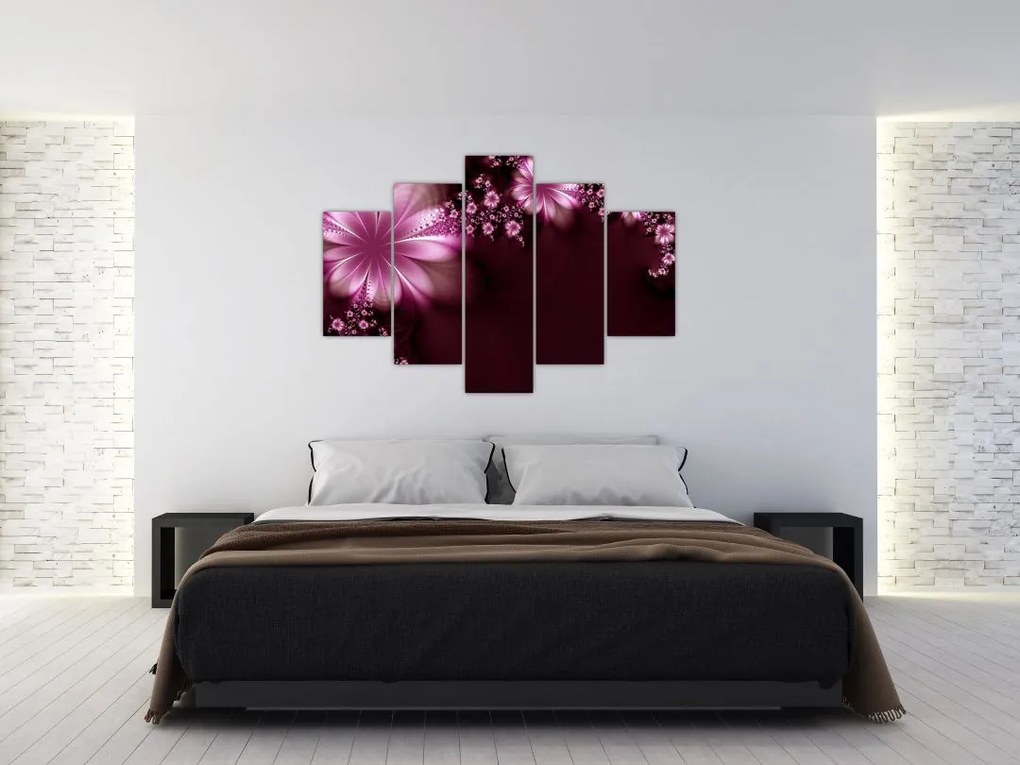 Tablou cu abstracție - flori (150x105 cm)