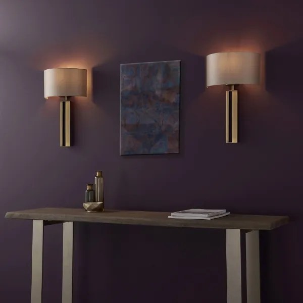 Lampă de perete Endon 95452, 1xE27/10W/230V, bej/auriu