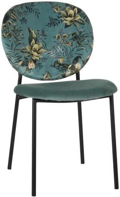 Scaun dining cu imprimeu Chair Blue Flowers