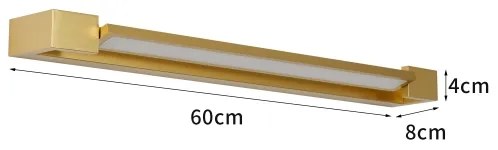 Brilagi-LED Lampă pentru oglindă de baie AQUA LINE LED/18W/230V 60 cm IP44 aurie