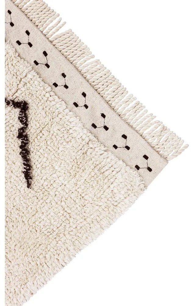 Covor crem lavabil/țesut manual din bumbac 170x240 cm Bereber Rhombs – Lorena Canals