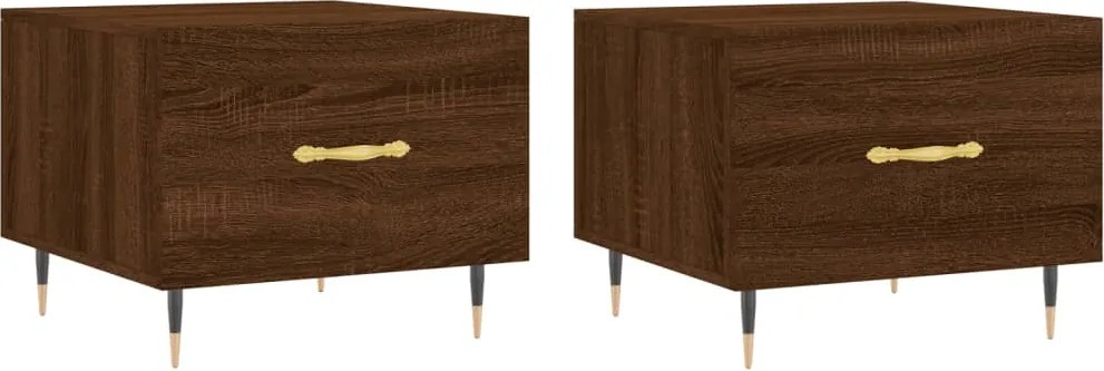 vidaXL Măsuțe de cafea, 2 buc. stejar maro, 50x50x40 cm, lemn compozit