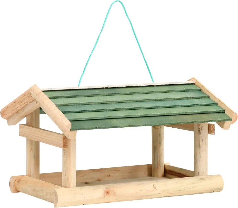 vidaXL Hrănitor de păsări, 35x29,5x21 cm, lemn masiv