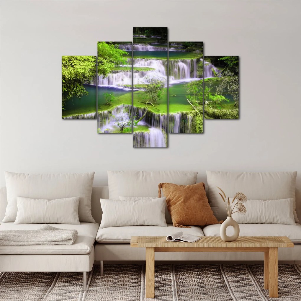 Tablou - Cascada Huay Mae Khamin, Kanchanaburi, Thailanda (150x105 cm)