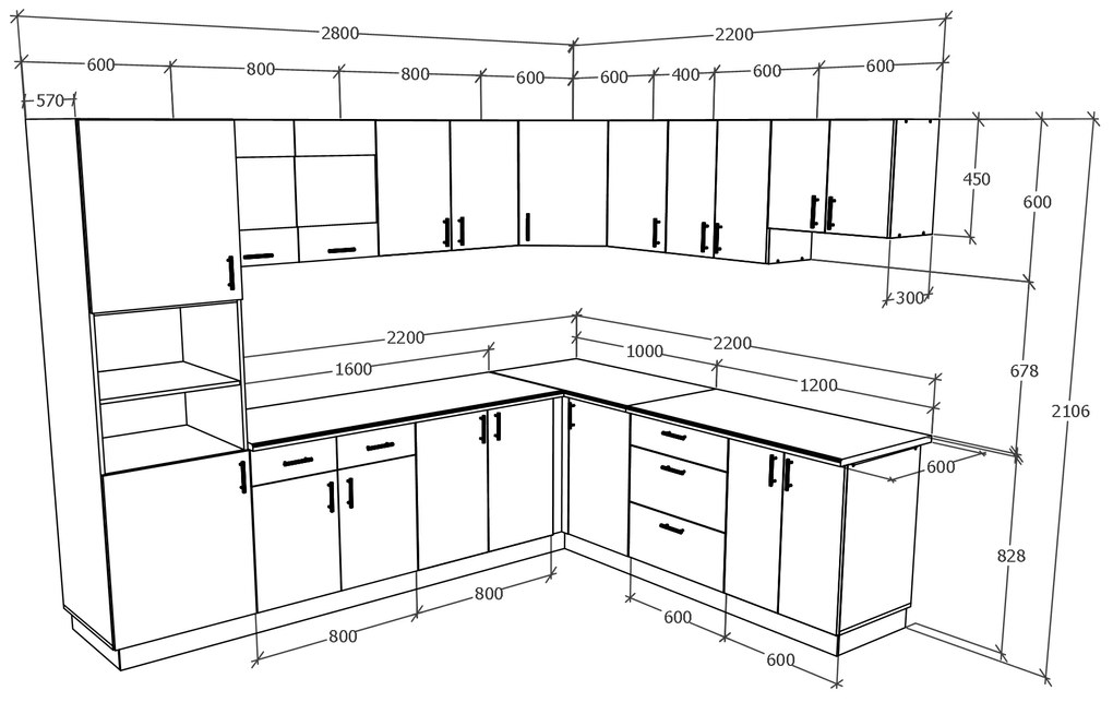 Set haaus V36, Stejar Sonoma Inchis/Alb, Blat Thermo 28 mm, L 280 x 220 cm