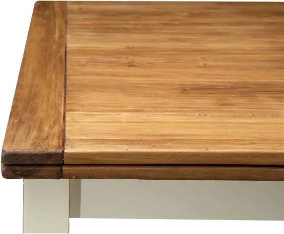 Masa pliabila, L120(240) 120 80 cm, culoare natur alb antic, Lemn masiv