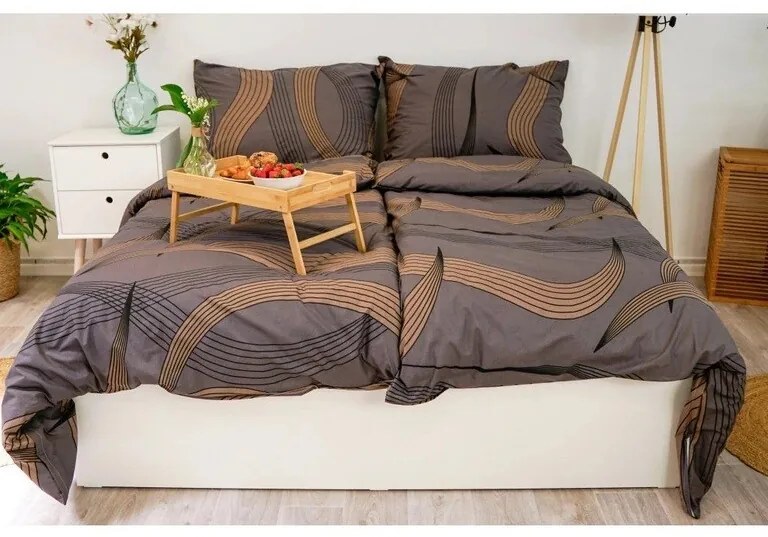 Stanex Lenjerie de pat din satin Gold Ribbon, 140x 220 cm, 70 x 90 cm