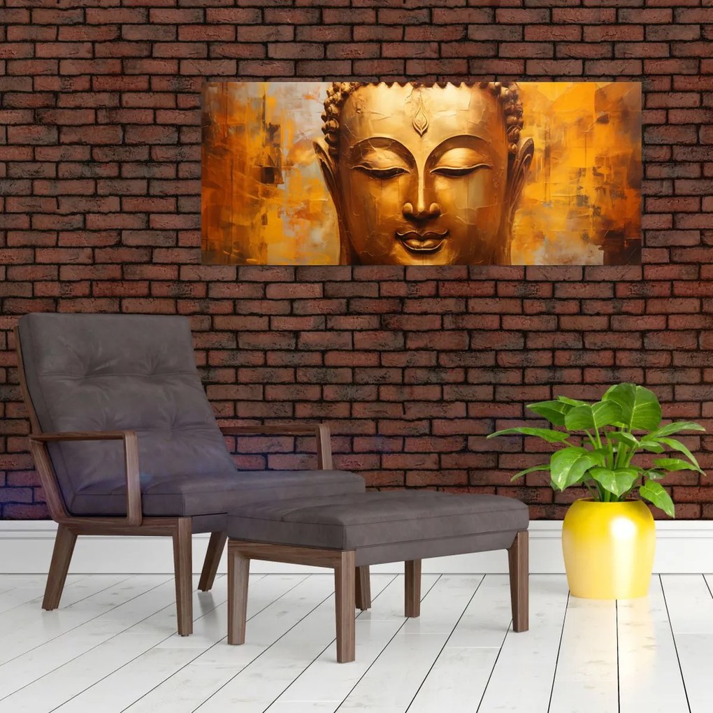 Tablou - Buddha, pictură în ulei (120x50 cm)