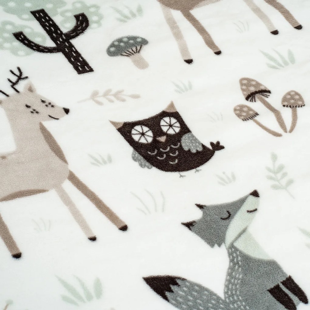 Lenjerie de pat pentru copii din microflanel4Home Nordic friends, 140 x 200 cm, 70 x 90 cm