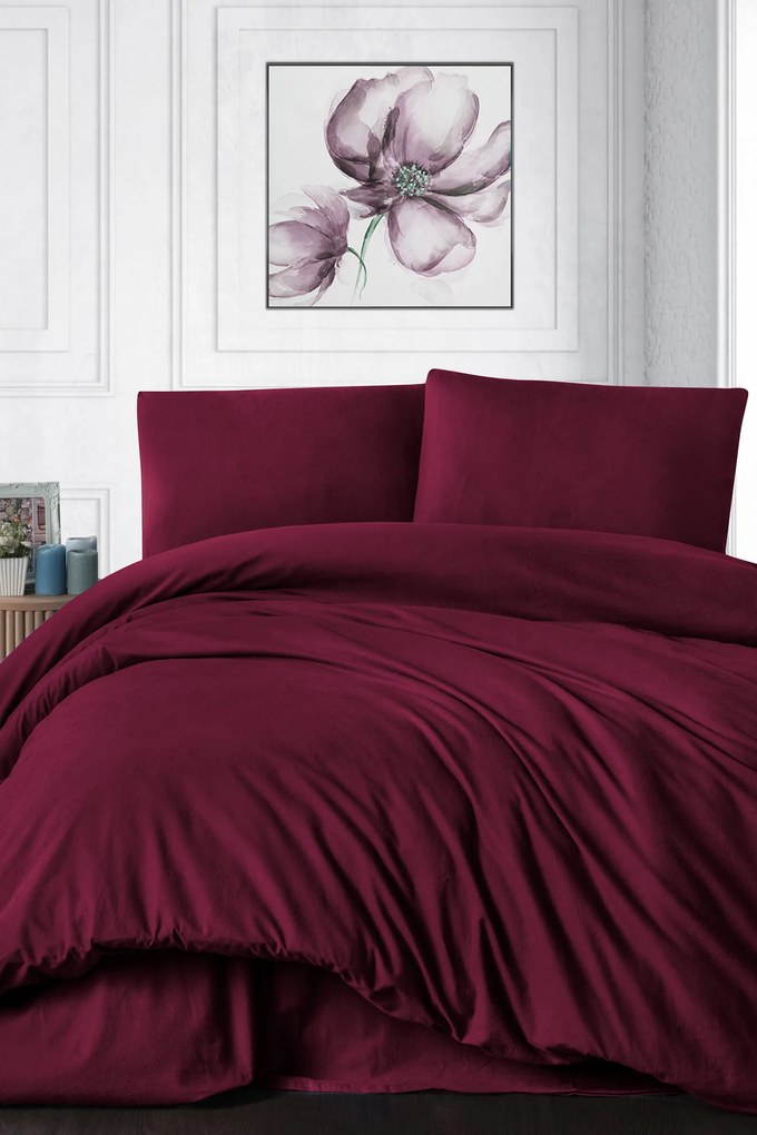 Lenjerie de pat de lux din flanelă Solid albastru 220x200 cm