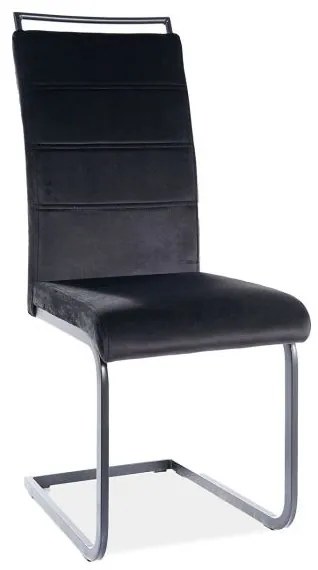 Scaun modern tapitat cu catifea H-441 negru