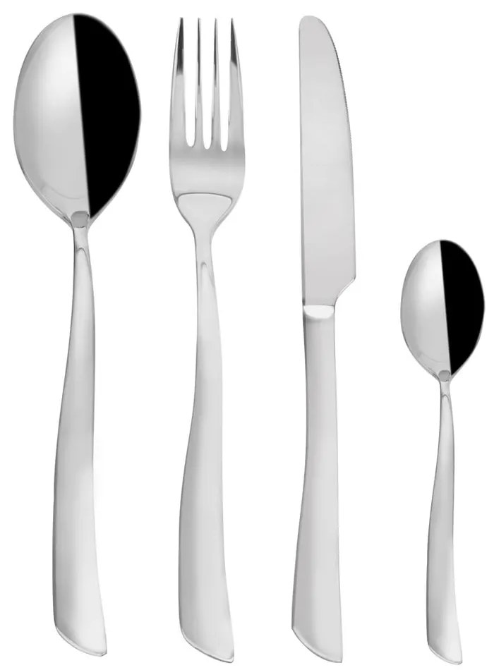 Tacâmuri argintii din oțel inoxidabil 24 buc. Shape – Orion