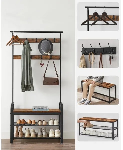 Cuier de podea NAVOR maro/negru