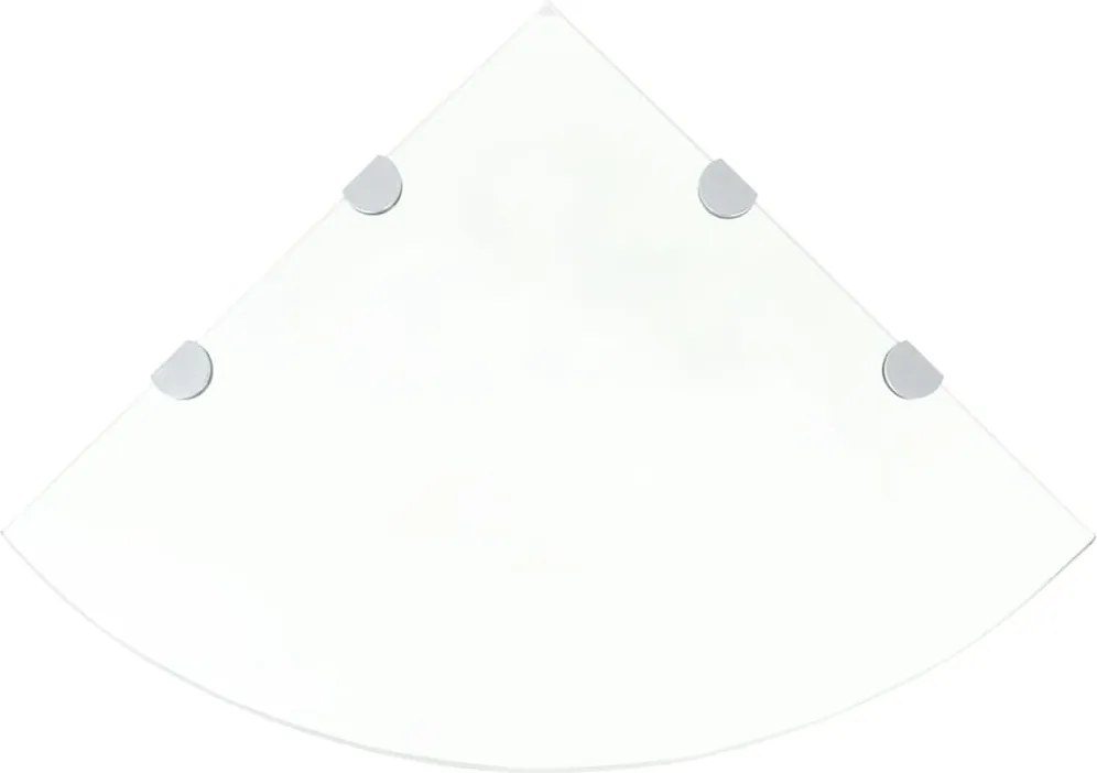 vidaXL Raft de colț sticlă transparentă cu suporți de crom, 45 x 45 cm