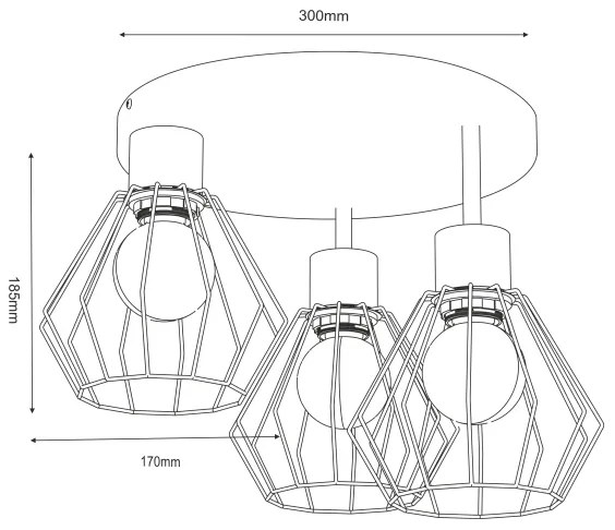 Plafonieră PARKLA, 3xE27/15W/230V, bej