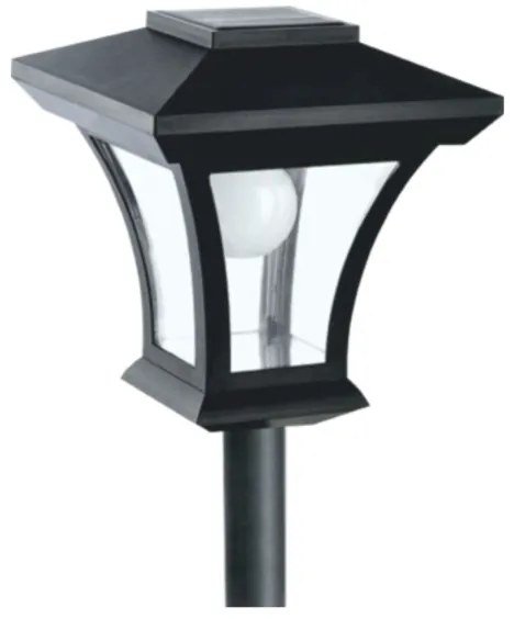 Lampă solară LED de exterior, 1,2 V, 1800 mAh, IP44, negru