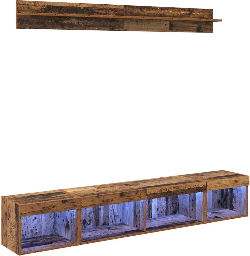 vidaXL Set Dulap pentru Televizor Montat pe Perete 5 pcs Lemn vechi