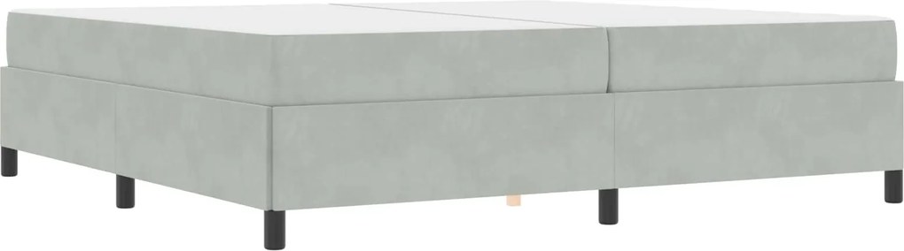 vidaXL Cadru de pat cu saltea Gri deschis 200 x 200 cm țesătură