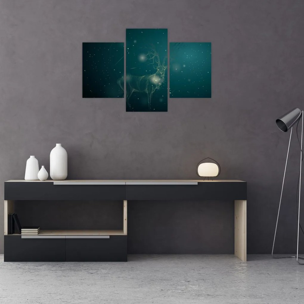 Tablou - Cerb magic noaptea (90x60 cm)