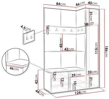 Mobilier hol Tovenaz IX (grafit + gri). 1123065