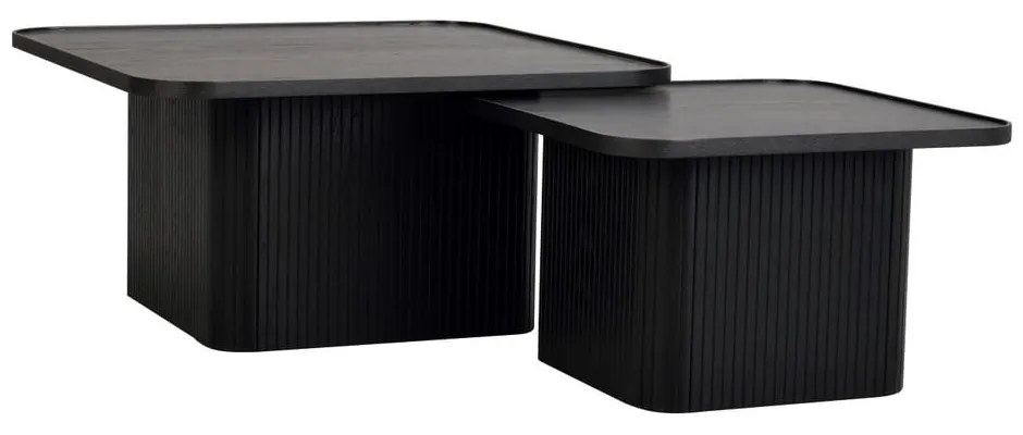 Măsuță de cafea din lemn de stejar Rowico Sullivan, 80 x 80 cm, negru