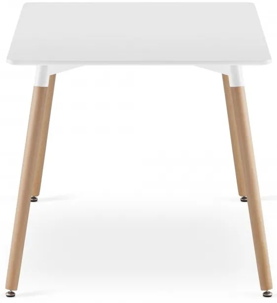 Set de masa 1 + 4, masa de dining alba ADRIA 120x80 cm + scaun de catifea crem LAVA
