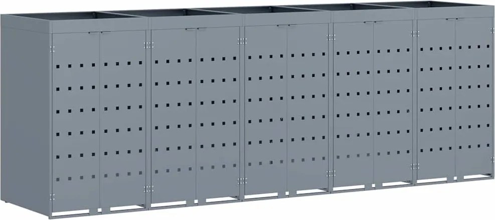 vidaXL Depozitare pentru 5 pubele Wheelie Gri deschis