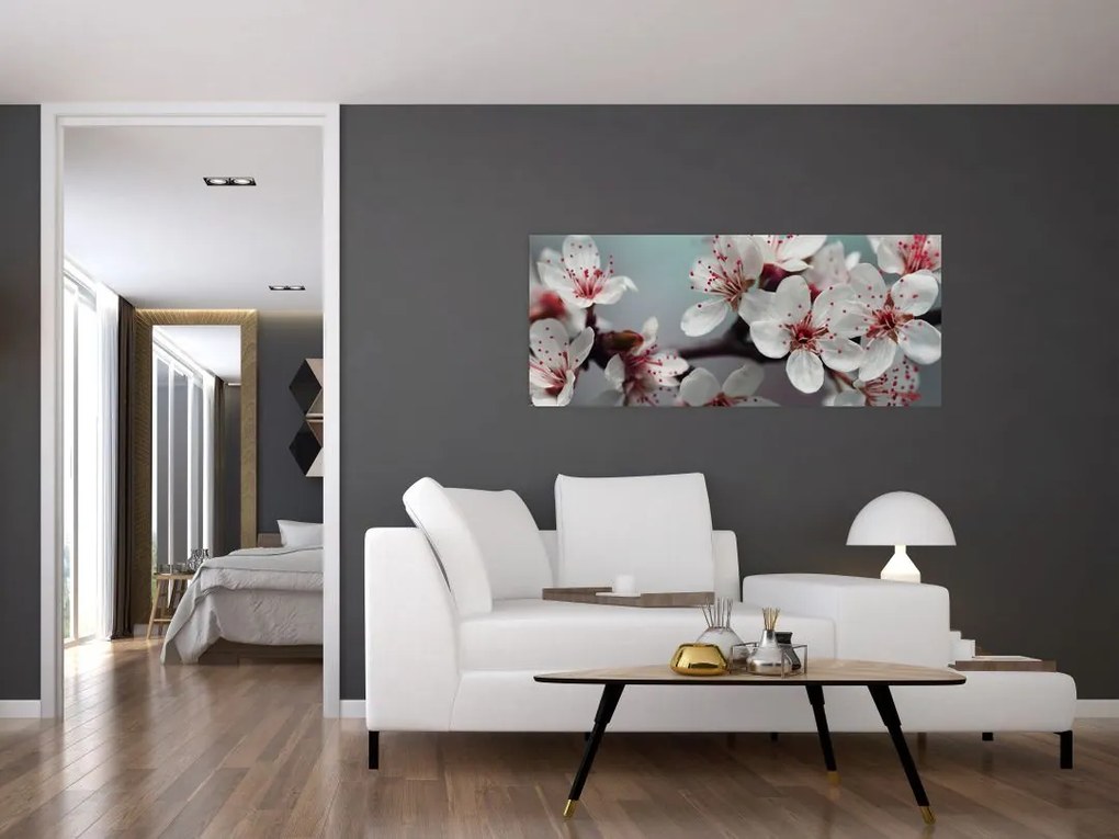 Tablou cu floare - roșie (120x50 cm)