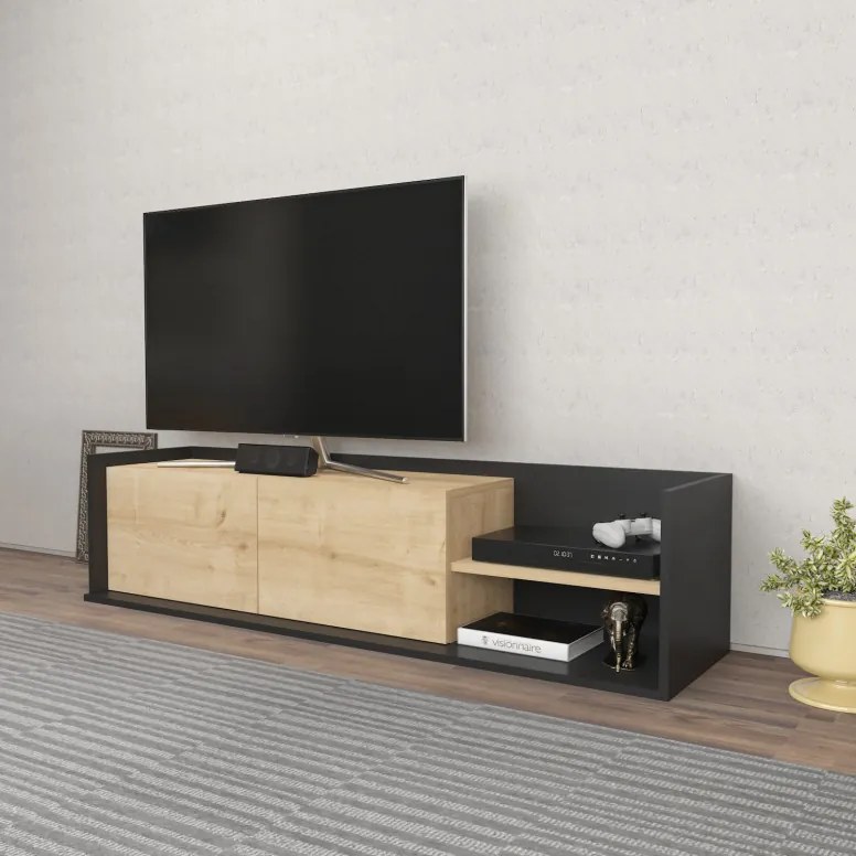 Comoda TV Krog - Antracit, Oak