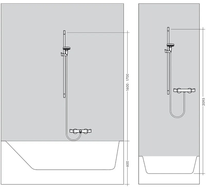 Set de dus cu bara 90 cm, Hansgrohe, Raindance Select S, Crom