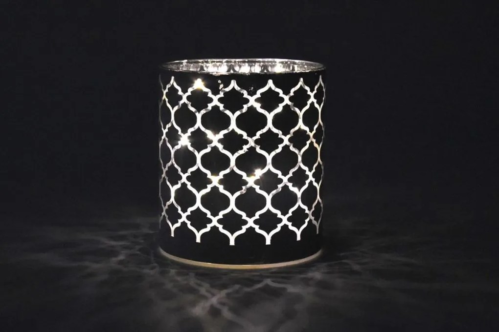 Set de felinare decorative, sticlă albă, microLED, fără flac