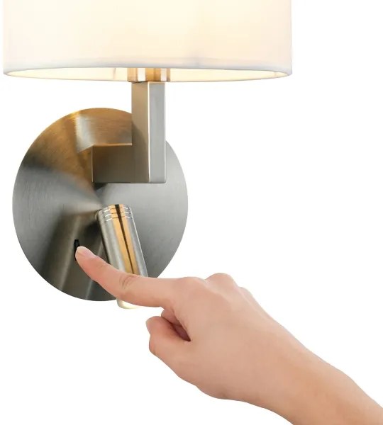 Lampă LED de perete Brilagi DAYA 1xE14/40W/230V + LED/3W alb/crom mat