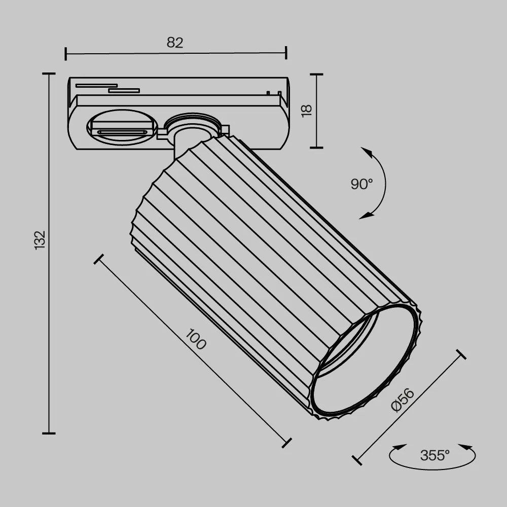 Spot GU10, accesoriu pentru sinele monofazate Unity, Calipso alb