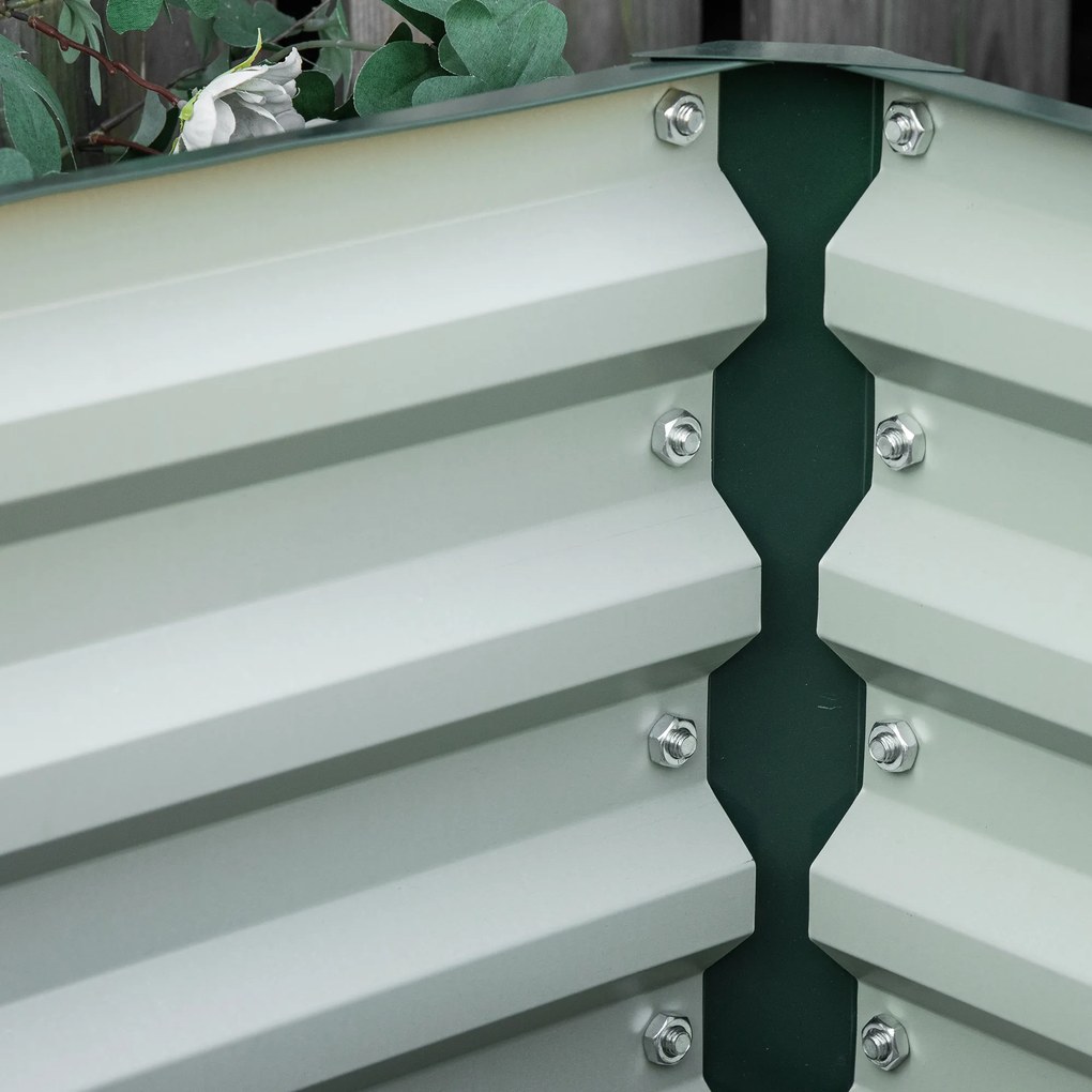 Outsunny Set de 2 jardiniere înălțate, pătrat pentru grădină pentru legume, flori, oțel galvanizat 60 x 60 x 30,5 cm, verde | Aosom Romania